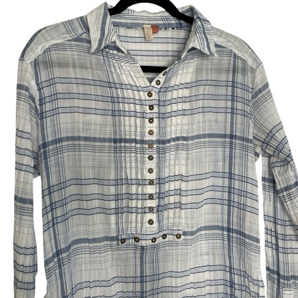 Anthropologie Pilcro Blue and White Plaid Tunic - Picture 6 of 12